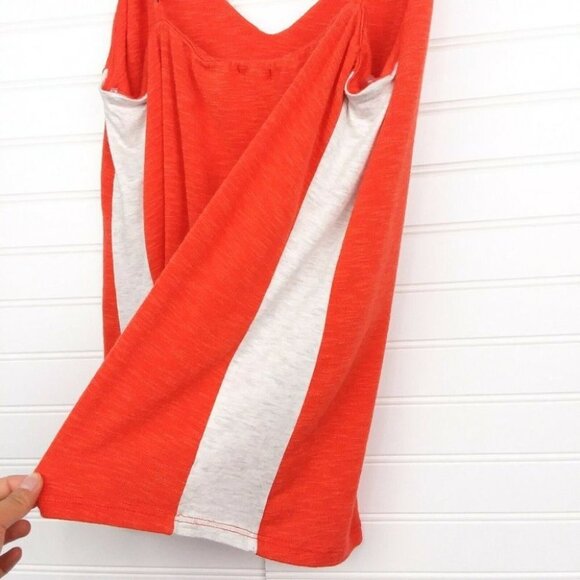 Peyton Jensen Aspen Knit Cami Side Stripes Sleeveless Orange/Red Size Medium - Picture 4 of 8
